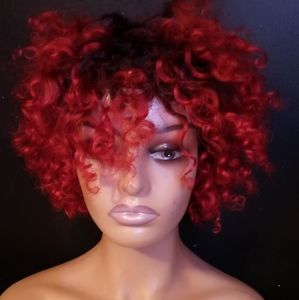 Pop candy girl curly red wig